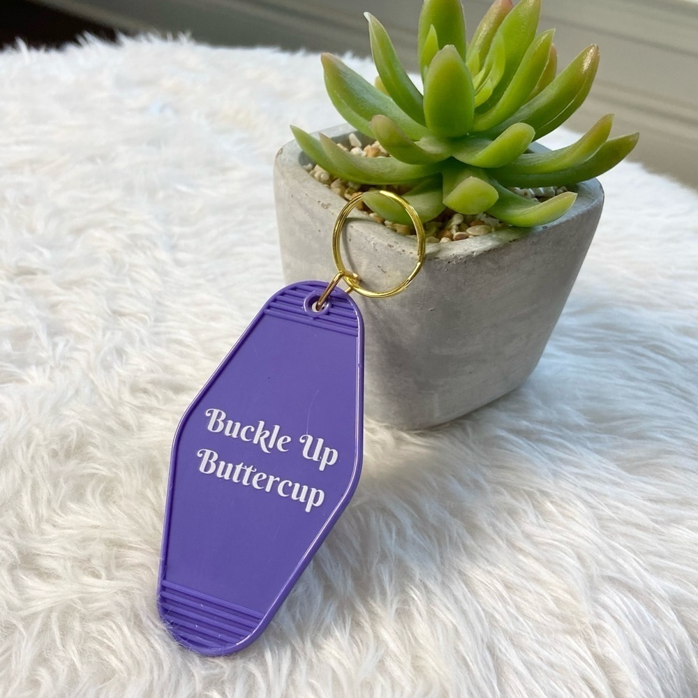 Retro Motel Keychain-buckle up buttercup